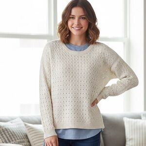 Old Navy Cream Textured Sweater